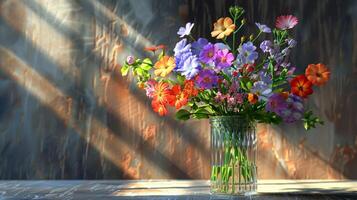 une Frais bouquet de multi coloré fleurs photo