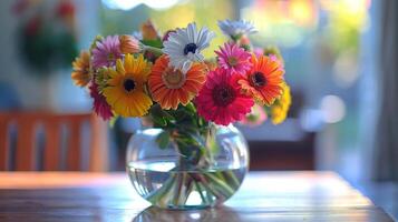 une Frais bouquet de multi coloré fleurs photo