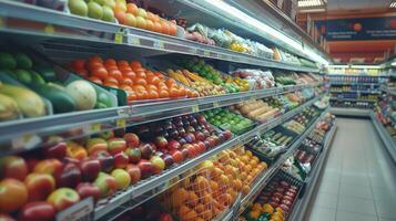 abondance de en bonne santé nourriture les choix dans supermarché photo