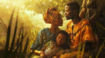 africain famille dépenses temps ensemble photo