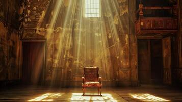 ancien salle vide étape vieux chaise éclairer photo