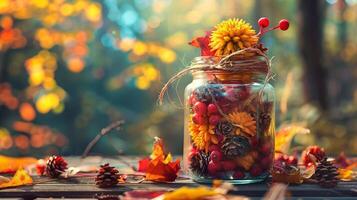 l'automne fête fait maison cadeau une pot de coloré photo