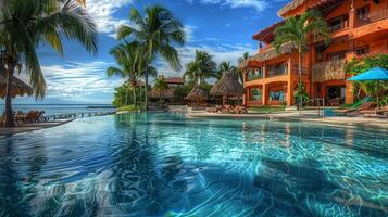 magnifique tropical plage de face Hôtel ré avec swi photo