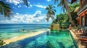 magnifique tropical plage de face Hôtel ré avec swi photo