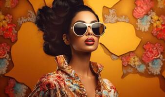 Sud asiatique fille portant des lunettes de soleil photo