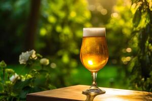 verre de Bière avec saut cônes. neural réseau photo