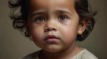 une détaillé et intime représentation, mise en évidence le enfant Caractéristiques photo