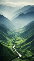 Montagne paysage dans un de le vert campagnes photo