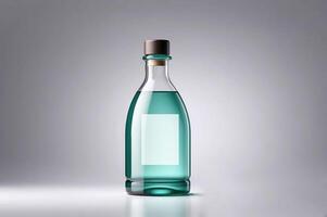 cristal clarté, revitalisant Tonique dans une translucide bleu vert bouteille photo