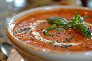 crémeux tomate basilic soupe photo