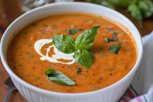 crémeux tomate basilic soupe photo