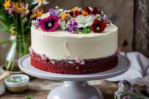 gâteau de velours rouge photo