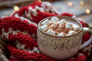 chocolat chaud aux guimauves photo