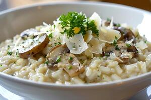 crémeux champignon Risotto photo