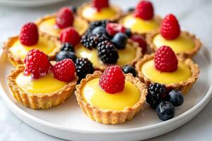 mini tartes avec citron fromage blanc photo