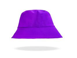 Chapeau de seau violet isolé sur fond blanc photo