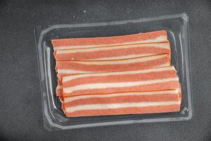 végétarien Bacon Frais cuisine apéritif repas nourriture casse-croûte sur le table copie espace nourriture Contexte végétarien végétalien photo