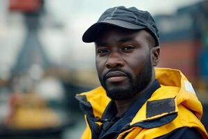 homme dans Jaune veste et noir chapeau. génératif par ai photo