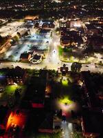 nuit aérien vue de illuminé historique central bedford ville de Angleterre Royaume-Uni. avril 5ème, 2024 photo