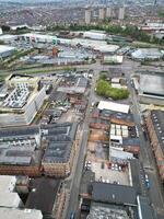 aérien vue de bâtiments à central Leicester ville de Angleterre uni Royaume. avril 4ème, 2024 photo