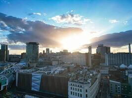 aérien ville centre bâtiments de Birmingham central ville de Angleterre uni Royaume pendant le coucher du soleil. Mars 30e, 2024 photo