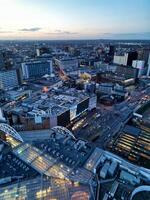 ville centre bâtiments de Birmingham central ville de Angleterre uni Royaume pendant le coucher du soleil. Mars 30e, 2024 photo