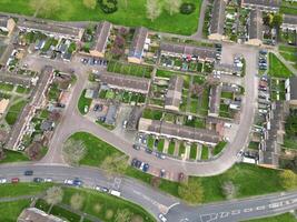 aérien vue de Résidentiel biens à Nord luton ville de Angleterre Royaume-Uni. Mars 19ème, 2024 photo