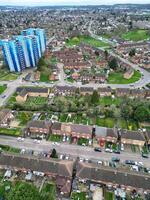 aérien vue de Résidentiel biens à Nord luton ville de Angleterre Royaume-Uni. Mars 19ème, 2024 photo