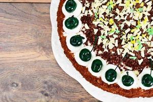 gâteau schwarzwald, chantilly, chocolat noir et blanc, déco photo