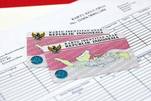 Indonésie enfant identité carte kartu identités anak ou kia carte. id document pour indonésien les enfants photo