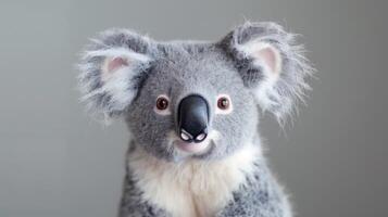 peluche koala jouet avec duveteux doux animal Caractéristiques dans une fermer portrait photo