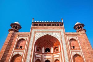 détails des décorations du taj mahal photo