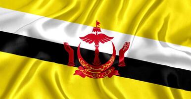 drapeau de brunei soie fermer photo