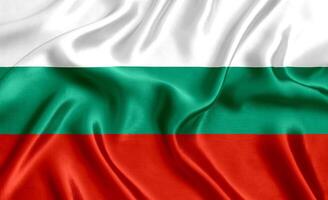 drapeau de Bulgarie soie fermer photo