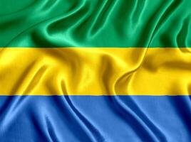 drapeau de Gabon soie fermer photo