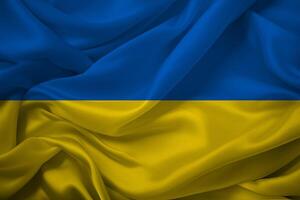 Ukraine drapeau dans brise photo