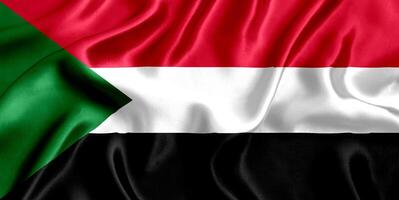 drapeau de Soudan soie fermer photo