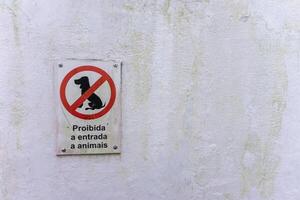 non animaux permis signe. photo