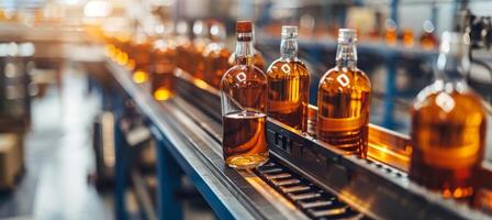 whisky embouteillage processus dans une conventionnel usine environnement pour efficace production photo