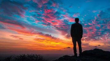 le déplacement couleurs de le ciel Capturer le mans attention rappelant lui à apprécier le en constante évolution beauté de la nature photo