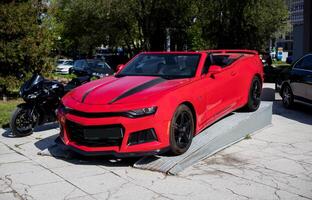 Minsk, Biélorussie, mai 8, 2024 - américain muscle voiture Chevrolet camaro photo