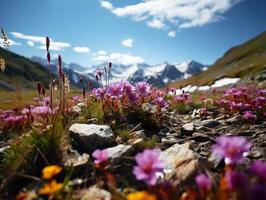 ai généré printemps fleurs sur flou Contexte génératif ai photo