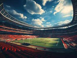 ai généré vide Extérieur Football stade génératif ai photo