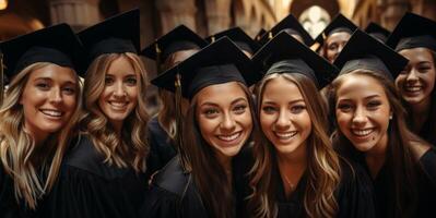 ai généré groupe photo de content diplômés génératif ai