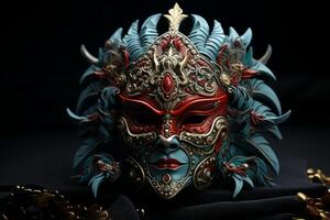 ai généré brillant carnaval masque génératif ai photo