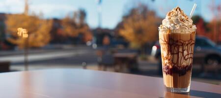 ai généré Milk-shake sur flou Contexte génératif ai photo