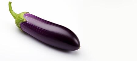 ai généré aubergine sur blanc Contexte génératif ai photo