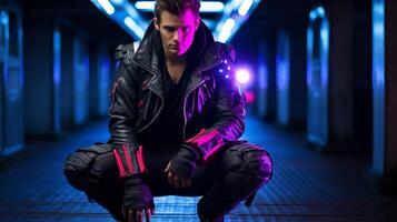 ai généré cyberpunk homme mode génératif ai photo