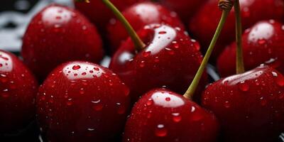 ai généré beaucoup de Frais cerises proche en haut génératif ai photo