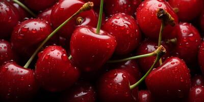 ai généré beaucoup de Frais cerises proche en haut génératif ai photo